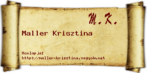 Maller Krisztina névjegykártya